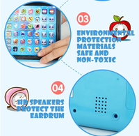 Tablet elektrik anak-anak, mainan Laptop belajar bahasa Inggris, Tablet pendidikan untuk anak-anak