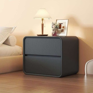 Mesita de Noche Moderna de 2 Cajones, Gabinete de Almacenamiento de Madera para Dormitorio, Hotel, Apartamento - Product Image 1