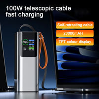 Power Bank 20000mAh PD100W Pengisian Cepat, Stasiun Daya Portabel untuk Notebook Laptop