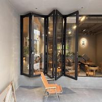 Cuisine commerciale balcon bureau cloison moderne porte pliante robuste en alliage d'aluminium verre trempé hôtel sous-sol Hall