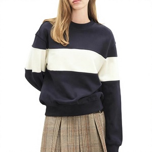 Sweat-shirt surdimensionné personnalisé avec logo OEM pour femme, col rond, épaules tombantes, manches longues, tricot décontracté en mélange de coton, vêtement d'extérieur pour l'automne - Product Image 5