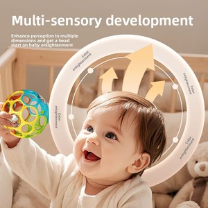 Balle d'éveil et de dentition classique en silicone souple, sans BPA, facile à saisir, <span class=keywords><strong>jouet</strong></span> pour bébé - Product Image 6