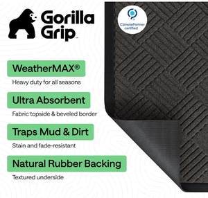 100% Wasserdichte Allwetter-WeatherMAX-Fußmatte, Flecken- und Verblassungsresistent, Flache Innen- und Außentürmatte, Leicht zu Reinigen - Product Image 2