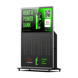 New Phone Fast Charging Shared Portable Charger 96 Slots Sharing Power Bank Rental Station with 55 Inch Screen Vending Machine