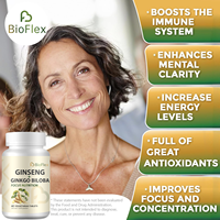 Comprimés de complément alimentaire à base de ginseng et d'extrait de ginkgo biloba, poudre de racine de ginseng rouge coréen pour adultes, non destiné aux enfants