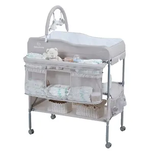 Fabrikant Oem Hot Selling Baby Bed Aankleedkussen Badkuip Tafeltas Opvouwbare Baby Luier Verschoontafel Met Kast Baby Verandering