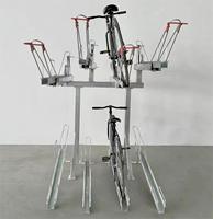Easylift Premium alimenté au gaz à double étage assisté 4 supports de stockage de cycles à deux niveaux sur deux pneus pour ranger facilement les vélos
