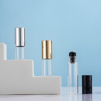 Flacon Roll-on Personnalisé de Luxe en Verre 1ml 2ml 3ml 5ml 10ml, Récipient Rond à Bille pour Crème Contour des Yeux et Huile de Parfum