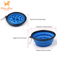 Bol en Silicone pour animaux de compagnie, nourriture, alimentation en eau, 350ml chat chien pliable à alimentation lente bols, tasses et seaux chiens chats petits animaux couleurs multiples