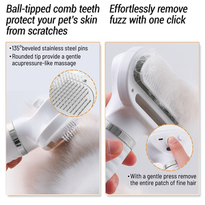 Brosse de massage vapeur pour animaux de compagnie, peigne <span class=keywords><strong>à</strong></span> <span class=keywords><strong>tête</strong></span> ronde sûre avec dents souples, peigne de toilettage anti-poils pour chiens et chats, accessoires universels - Product Image 4