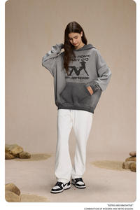 Sweat-shirt à capuche personnalisé pour homme, unisexe, surdimensionné, col rond, imprimé avec un logo personnalisé, vêtements streetwear, 100% coton - Product Image 2