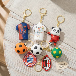 Porte-clés de football en PVC personnalisé DIY, motif dessin animé, maillot, chaussure, mascotte étoile, pour voiture et sac, vente en gros, Tournoi de football international 2026 - Product Image 2