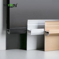 MOQ 1000 pièces Profilé en aluminium avec bande LED intégrée pour plinthe de sol en céramique, garniture décorative de sol et murale