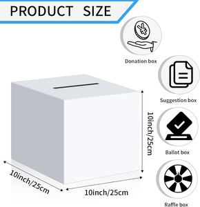 Tự làm tùy biến hộp và bao bì Xổ Số thanh lịch lớn các tông màu trắng hộp 10x10x10 inch chất lượng cao Tặng hộp - Product Image 2