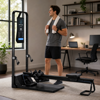 Appareil de fitness intelligent d'intérieur 2026 avec entraîneur IA, écran tactile HD 21 pouces, coaching et cours virtuels pour l'entraînement du dos et des jambes