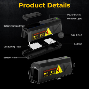 Nuevo Eliminador Electrónico Inteligente de Roedores, Máquina de Control de Plagas de Alto Voltaje, Trampa para Ratones, Control de Plagas, Batería Recargable, Interior - Product Image 4