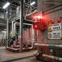 Alarm Keamanan Sensor Gerak Microwave dengan Suara Siren 120dB dan Peringatan Cahaya Strobo untuk Gerbang Industri.
