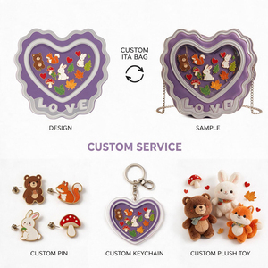 Customized Heart Purse Transparent PVC Window Chain Shoulder Ita Bag Badge Pin Collection <b>Cosplay</b> Daily Outing Handbag - Product Image 2