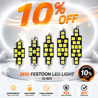 Ampoule LED C5W Festoon 28mm 31mm 36mm 39mm 41mm C10W 2835 SMD pour éclairage intérieur de voiture, lumières LED 10-60V 6000K, lampe pour auto
