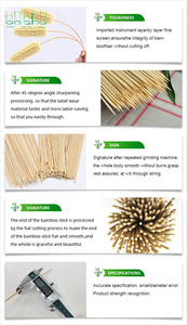 Bâton <span class=keywords><strong>de</strong></span> brochettes en bambou long jetable pour une utilisation en plein air BBQ Party Set d'outils <span class=keywords><strong>de</strong></span> barbecue écologique et résistant à la chaleur 50cm facile à nettoyer - Product Image 4