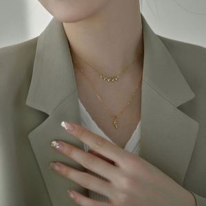 Dylam Elegant Jewelry Stylish 925 Sterling Silver Rhodium 18K Gold Plated Muliti-layer Triangle Pendant <b>Necklace</b> - Product Image 2