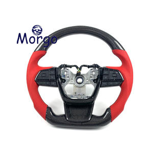 Volante de Fibra de Carbono y Cuero Perforado Rojo Personalizado para Toyota <span class=keywords><strong>Sienna</strong></span> 2018 2019 2020 <span class=keywords><strong>2021</strong></span> 2022 2023 2024 - Product Image 1