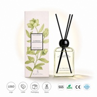 Diffuseur de parfum sans flamme ni alcool 200 ml, huile essentielle de fleur d'oranger, parfum longue durée, design rectangulaire pour la maison