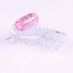 Vibrierender Hund <span class=keywords><strong>Ring</strong></span> Perlenpenisärmel Sperma-Sperrungsring Zeitverschiebung Ejakulation Penis-Massagegerät Klitoris-Stimulation Fingerabdeckung Männer - Product Image 3