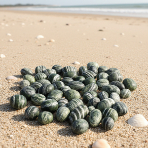 Forniture all'Ingrosso per Stregoneria: <span class=keywords><strong>Pietra</strong></span> di <span class=keywords><strong>Diaspro</strong></span> Zebrato <span class=keywords><strong>Verde</strong></span> Lucidata per Decorazione Casa o Souvenir - Product Image 1