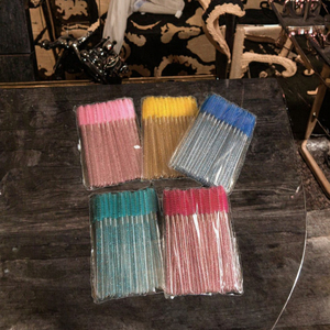 Disposable Micro Crystal Eyelash Spoolie Brush Nylon Mascara Wand Makeup Beauty Tool - Product Image 3