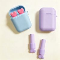 Mini écouteurs en forme de cœur, rouges à lèvres, trousse de maquillage portable