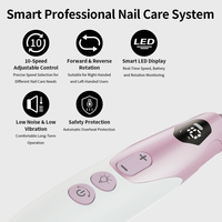 Perceuse à ongles électrique professionnelle silencieuse, 10 vitesses réglables, 10 têtes de ponçage, sans fil, rechargeable, pour salon de manucure et usage domestique