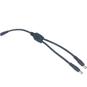 Bajo voltaje 1 hembra a 2 macho 5,5x2,1mm 5,5x2,5mm DC Cable de alimentación 12V para cámara de seguridad CCTV