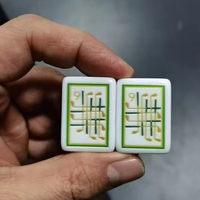 Nouvel ensemble de tuiles de mahjong américain de luxe, pliables, modernes, en acrylique, 4 couches, vert et blanc, résistantes à l'eau, durables, pour le divertissement
