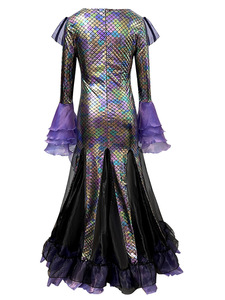 Disfraz <span class=keywords><strong>de</strong></span> Sirena Oscura para <span class=keywords><strong>Mujer</strong></span>, para <span class=keywords><strong>Halloween</strong></span>, Maquillaje, Baile, Cosplay, Vestido Largo, Disfraz <span class=keywords><strong>de</strong></span> Poliéster para Adultos - Product Image 4