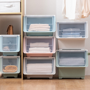 <b>Clothes</b> <b>Storage</b> Boxes Rectangle Side Opening Transparent Large Capacity Dustproof Wardrobe Organizer - Product Image 4