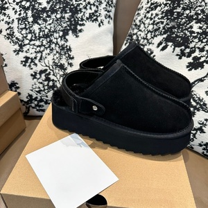 Nouvelles Sandales Demi-Mules en Peau de Mouton à Semelle Épaisse pour Femme, Chaussons Antidérapants d'Hiver pour Homme et Couple – Vente en Gros - Product Image 3