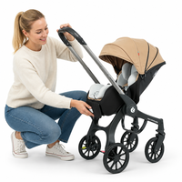 Poussette bébé 3 en 1 avec logo personnalisé, en alliage d'aluminium, pliable, support OEM ODM