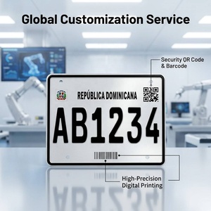 Placas de Matrícula de República Dominicana, Personalizadas, de Aluminio, en Relieve, para Sublimación, Reflectantes, 6x12 Pulgadas - Product Image 2