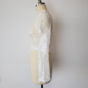 Feishiluo Giacche <span class=keywords><strong>Bolero</strong></span> da Sposa all'Ingrosso in Morbida Rete e Pizzo con Maniche Lunghe, Servizio OEM con Taglie Personalizzate per Accessori da Matrimonio - Product Image 4