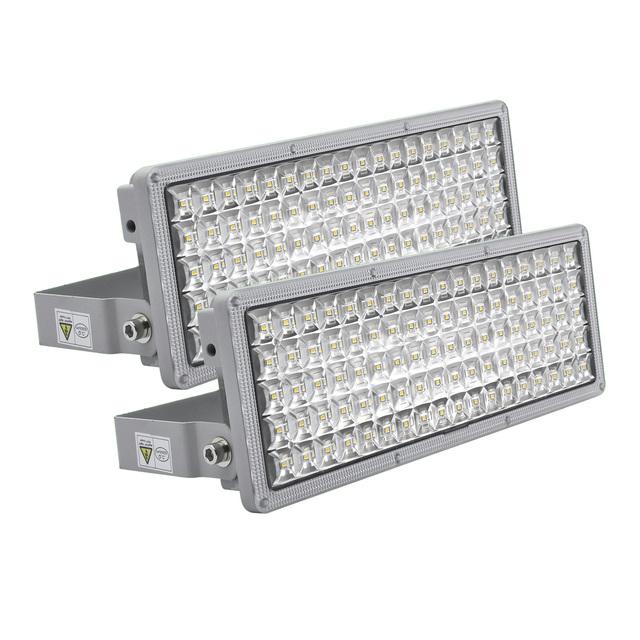 100W LED Floodlight 2 Pack 14000LM Outdoor Stadium Lights 6500K Daylight White IP67 Waterproof LED Outdoor Lights for Yard