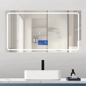 Nhà máy tùy chỉnh treo tường hình chữ nhật không khung thông minh LED Gương phòng tắm với thời gian hiển thị cho nhà khách sạn Salon căn hộ - Product Image 2