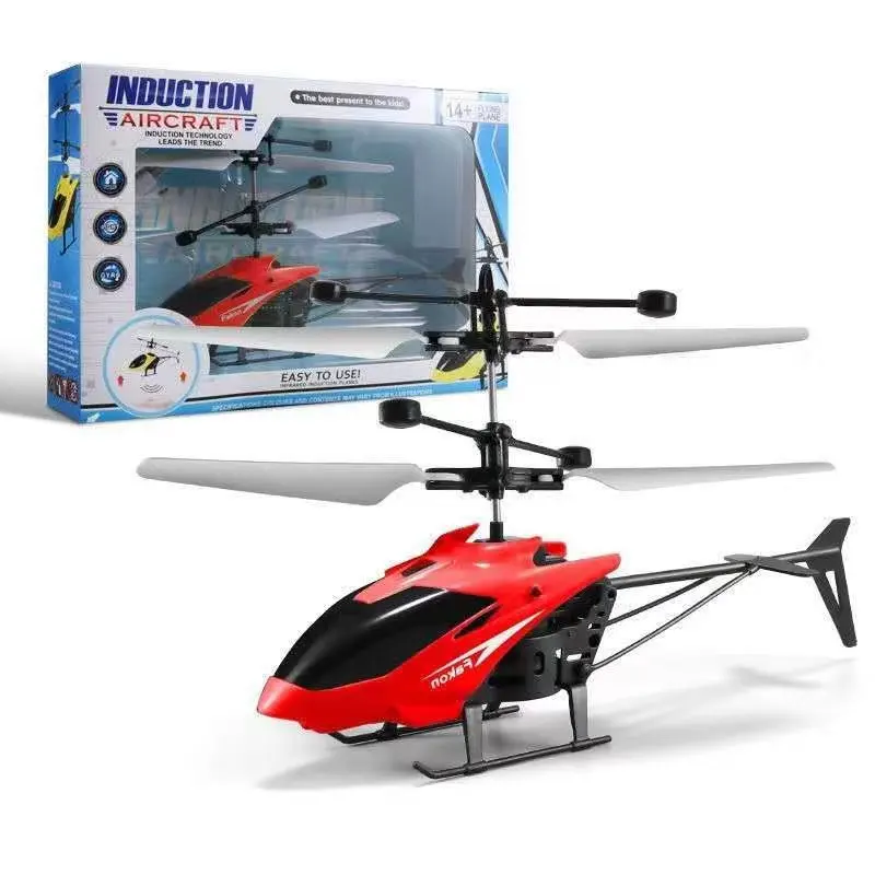 Remote control toy airplane motor flight sensor LED light toy helicopter