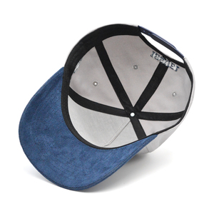 Casquettes de baseball ajustées en suède personnalisées avec logo brodé en deux tons et lettres brodées en 3D en pur coton - Product Image 2
