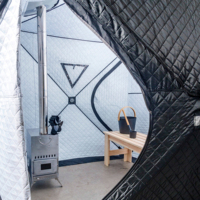 Carpa de Sauna Portátil Kawagebo Kamp (KK) para Exteriores, 420D Oxford |   Carpa Grande con Calefacción a Vapor para 4-6 Personas con Estufa de Leña