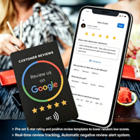 Carte NFC Google personnalisée pour stimuler les avis, rappel universel de commentaires pour le commerce électronique transfrontalier, modèle GGHPK, restaurant, hôtel
