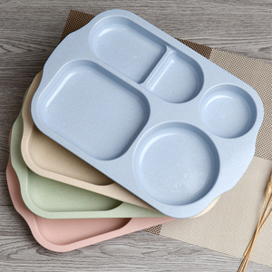 Scomparti all'ingrosso eco-friendly 30*21 cm per uso alimentare paglia di grano grazioso Design <span class=keywords><strong>piatti</strong></span> divisore per bambini - Product Image 4