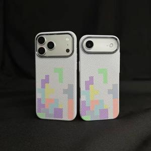 Custodia per iPhone 15 16 17 PROMAX antiurto con anello magnetico e design a <span class=keywords><strong>Tetris</strong></span>, alla moda e di tendenza, per fotocamera, ideale per il commercio transfrontaliero - Product Image 2