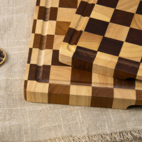 Grande planche à découper épaisse pour cuisine avec rainure à jus, en bois de caoutchouc massif, idéale pour les restaurants