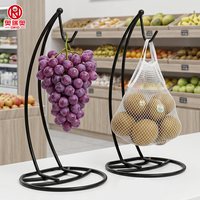 Supports à bananes et crochets à fruits en fil de fer noir pour comptoir de cuisine, avec installation facile et conception flexible